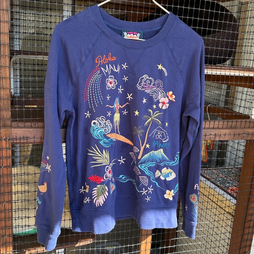 Johnny Was Maui Aloha Crew Neck Seeatshirt